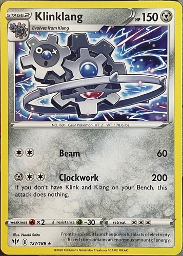 Klinklang Rare - 127/189 - Darkness Ablaze Pokemon 2020