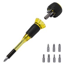 Klein Tools 32961A Destornillador 8 en 1 Tru-Grip con Stubby