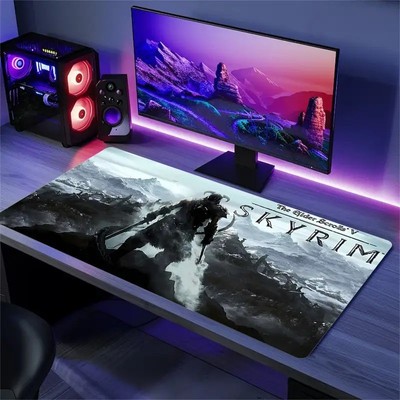 40*90cmLarge Skyrim Dragonborn Gaming Desk Mat & Extended KeyboardMouse Pad - Sn