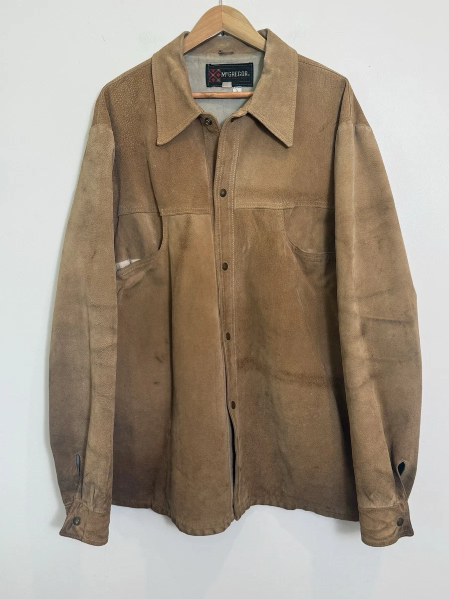 ジャケット・アウター McGREGOR SUEDE LEATHER PANEL KNIT JACKET McGregor Coats, Jackets & Vests for Suede Outer Shell Men for Sale