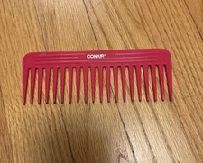 Vintage Conair Red Wide Tooth Comb Plastic Hair Accessory