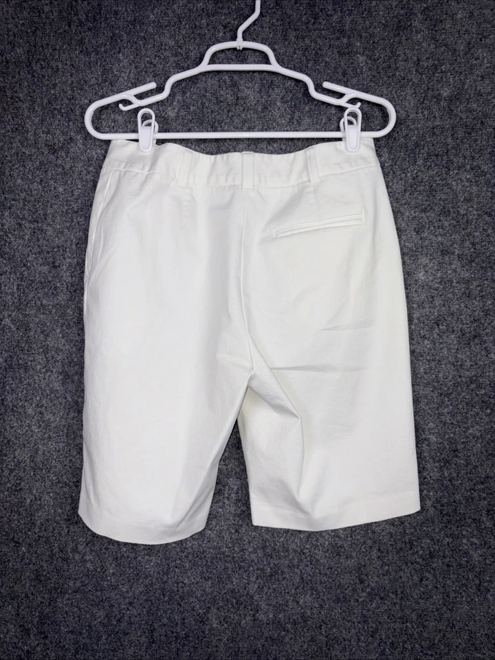 Pantalones Cortos J. McLaughlin Mujer Talla 8 Blanco Chino Informal Preppy Playa Costa Foto 2 de 4