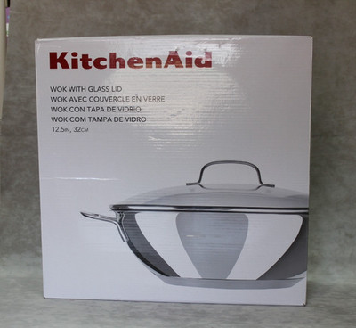KitchenAid Wok Stir Fry Skillet with Glass Lid 12.5 Inches Never Used In Box