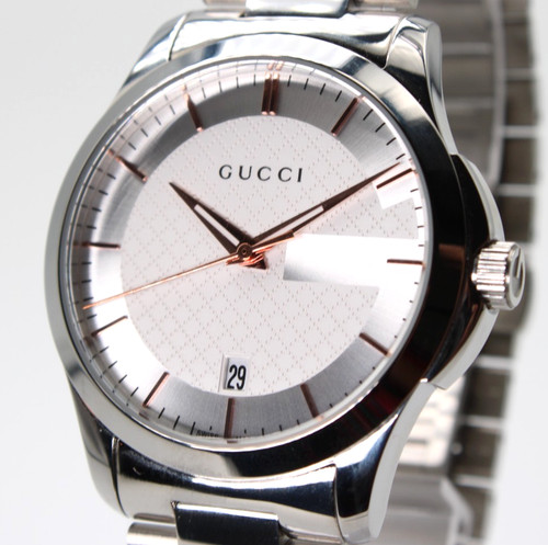 GUCCI G-Timeless 126.4 YA126442 Silver Dial Stainless Steel Unisex Watch 38mm