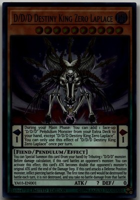 D/D/D Destiny King Zero Laplace Ultra Rare Yu-Gi-Oh! ARC-V Promo Cards YA03-EN00