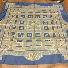 Hermes Carré 90 Joyaux de L'ETE Silk Scarf Blue W/Tags No Box Used.