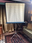 Vintage Da-Lite “Comet” Projector Screen – 40” x 39.5” – Retro Mcm Style