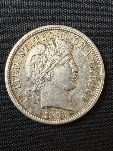 1903 US HIGH GRADE BARBER DIME 10C CLEAN AND GORGEOUS! SEE PHOTOS VERY NICE COIN