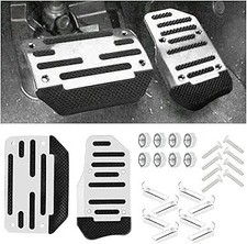 2pcs Non-slip Aluminum Alloy Pedal Covers For Automatic Transmis Color Silver 2pcs Non-slip Aluminum Alloy Pedal Covers For Automatic Transmis Color Silver