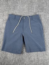 Faherty All Day Shorts Mens 34 Blue Chino Drawstring Stretch Travel 9 Inseam