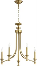 Quorum International 6022-5 Rossington 5 Light 22"W Taper Candle - Brass