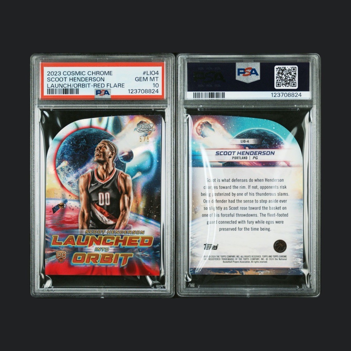 Scoot Henderson RC PSA 10 5/5 Red Flare Cosmic Chrome POP 1 SSP Rare