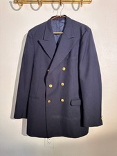 Yves Saint Laurent Double Breasted Blazer Navy Gold Buttons