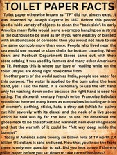 Funny Bathroom Sign   Toilet Paper History, Home or Shop Decor Wall Art