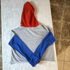 Stranger Things Graphic Hoodie Sweatshirt Size S Gray Red Hood Blue Sleeves — photo 3