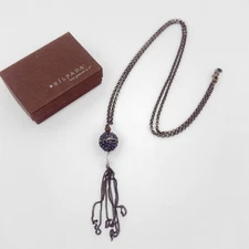 Vtg Silpada Sterling Silver Necklace Ball Chain Tassel Heavy  29 Gr W/ Org Box