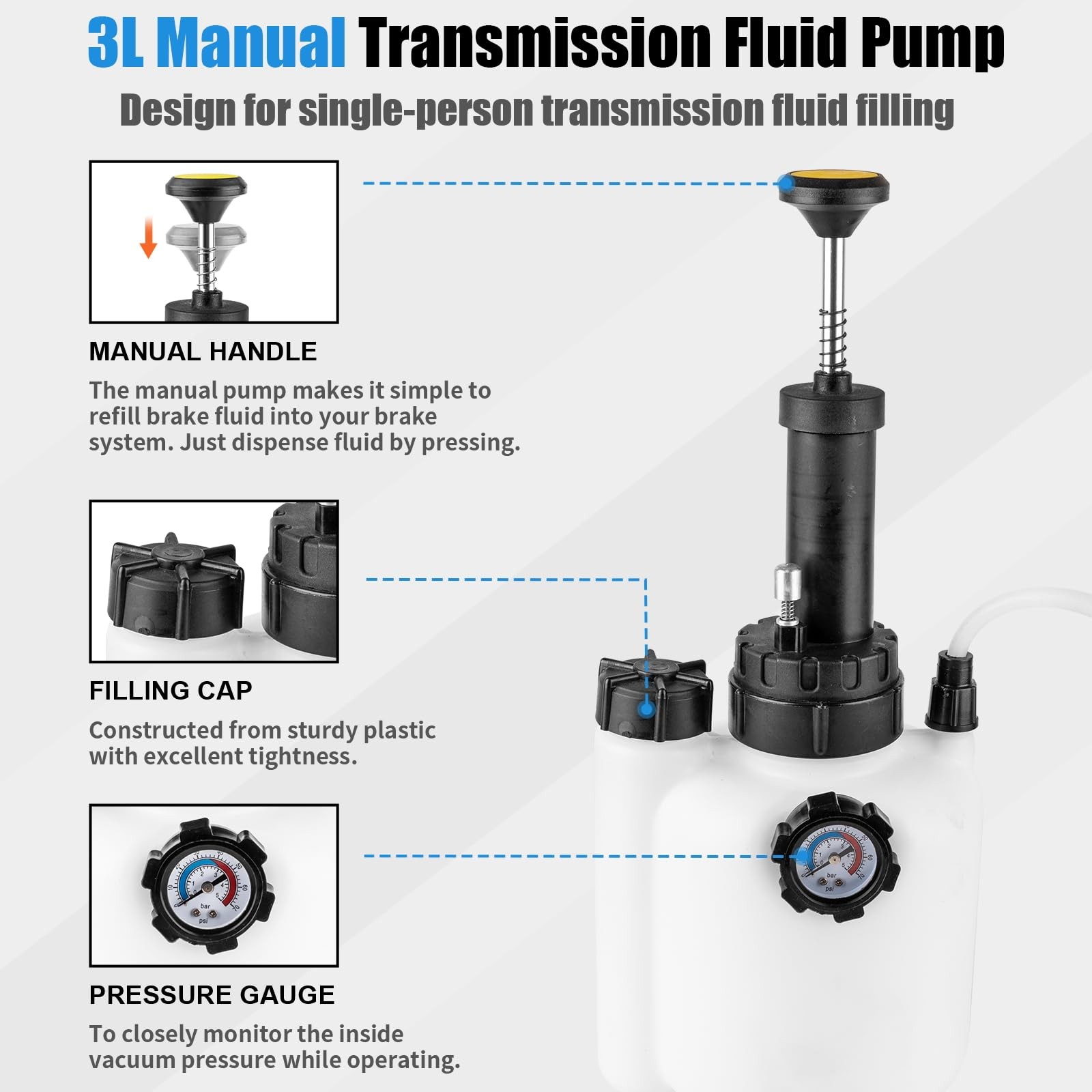 3L Transmission Fluid Pump Kit, Fluid Transfer Pump with 13PCS ATF Adapters, ...