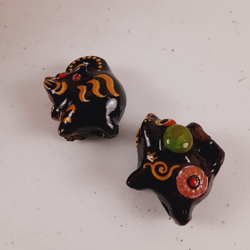 Handbemalte Miniatur Ton Tier Kultur Figuren Afrikanisches Erbe 6 Stück - Bild 12 von 15