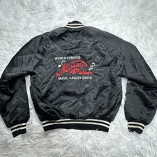 Vintage Nashville Palace Satin Bomber Medium Taylor VTG Retro Western, Quilted
