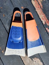 Yucca Fins - Long Blade Standard Flex Blue White Orange  size Medium-Large