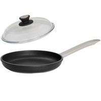 Skk Pfanne 24 Cm Induktion Bratpfanne Flach Antihaft Edelstahlgriff & Glasdeckel