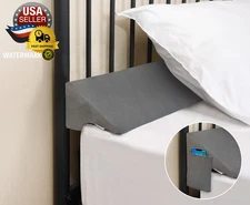 Queen Bed Wedge Pillow for Headboard Gap Filler(0-3.5"),High-Density Foam,Preven