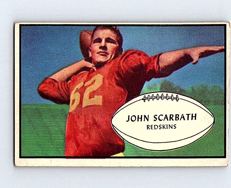 John Scarbath #50 Football Cards 1953 Bowman trading card — raw and PSA graded price guide