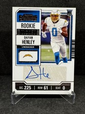 DAIYAN HENLEY 2023 PANINI CONTENDERS ROOKIE TICKET AUTOGRAPHS #199  CHARGERS