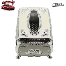 Silver White Luxury European Style Tissue Box Holder US
