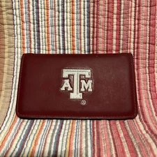 Texas A&M Aggies Alan Stuart Maroon Leather Checkbook Cover Wallet