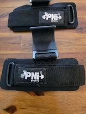 PnI Sports Weight Lifting Hooks (Pair) Heavy Duty Power Straps Hand Grip Support