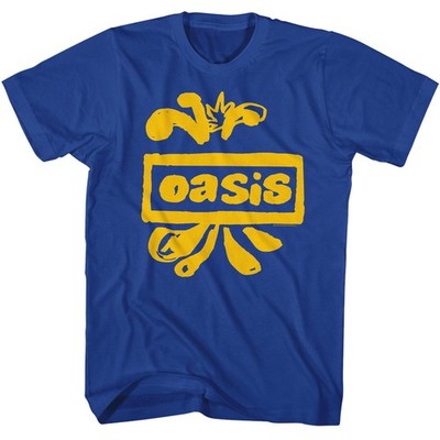 Oasis Band Yellow Splatter Logo Men's T Shirt Rock Music Merch | eBay