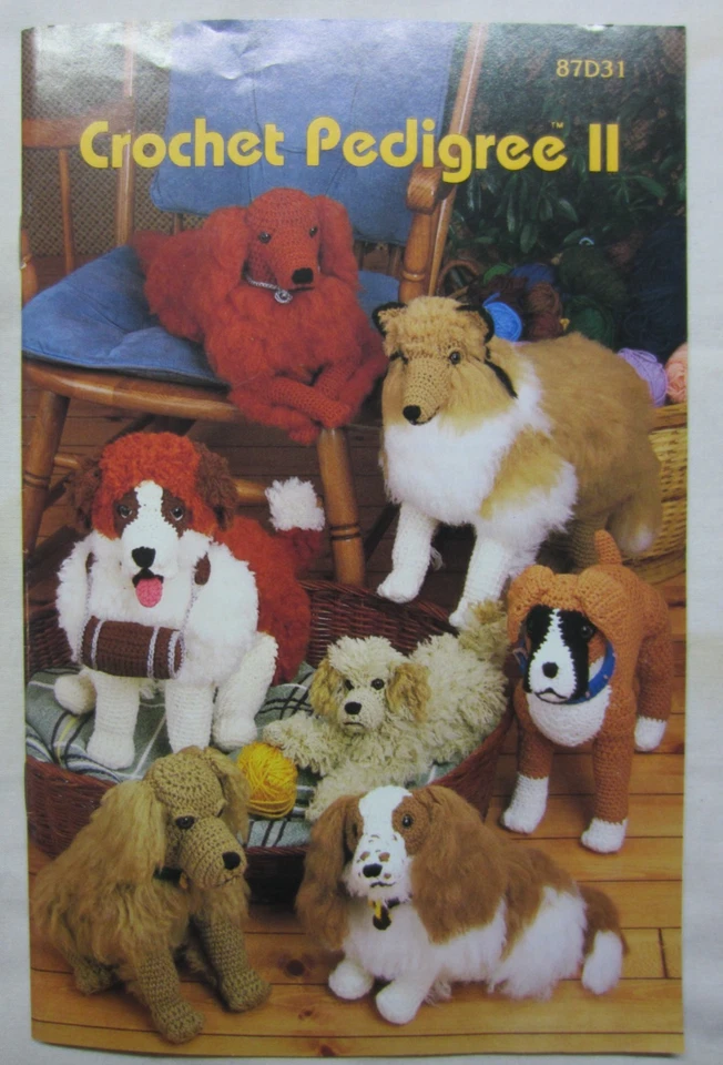 Lot 2 Annie's Crochet Pedigree Dog Stuffed Animals Pattern Craft Book 1987 - Image 3 of 3
