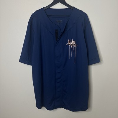 Burton Mine 77 Snowboarding Jersey Mens Large Snap Up Blue Jake Burton SAMPLE
