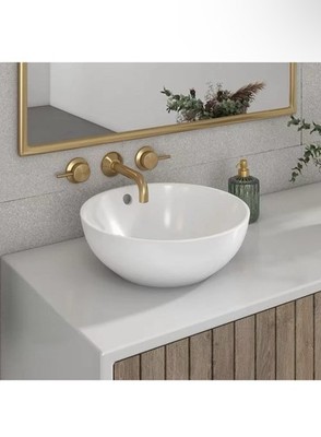 Glacier Bay Zale 16 in. Round Vitreous China Vessel Sink in White
