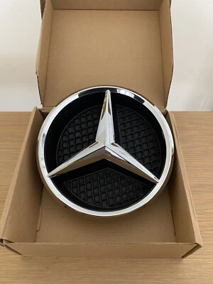 FRONT GRILLE CHROME STAR BADGE &BASE for MERCEDES A,C,B,GLA,GLK,CLA,CLS,ML,E,SLK - Image 1 of 4