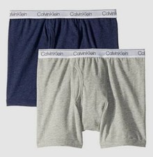 New 47 Calvin Klein Boys' Blue Stretch 2-Pack Modern Boxer Brief Underwear M