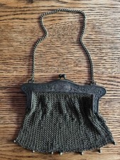 vintage German Silver mesh purse marked CW co