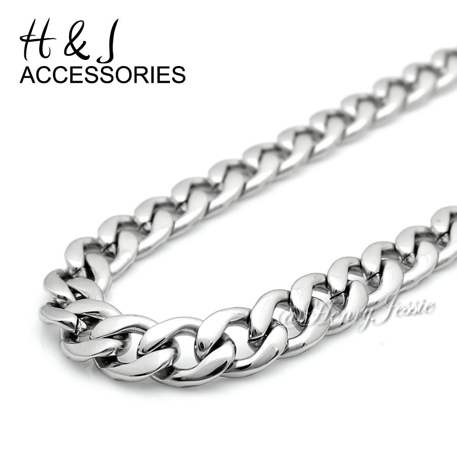 18-40"MEN Stainless Steel 7mm Silver Cuban Curb Chain Classic Cross Pendant*A11