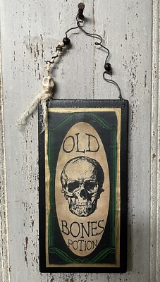 Halloween Laboratory Decoration  Mr. Bones  Wood Sign Wall Plaque Party Decor