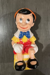 Vintage Play Pal USA Disney "Pinocchio" Molded Figure Coin Bank