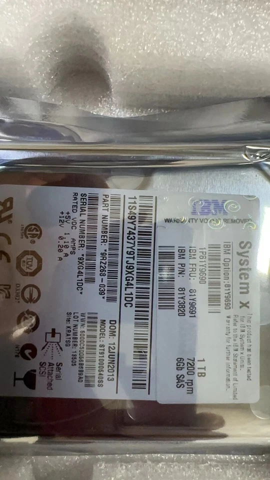 IBM 81Y9691 81Y9690 1TB 7.2K 6GBPS 2.5IN SFF NL SAS HARD DRIVE HDD TRAY - Image 4 of 4