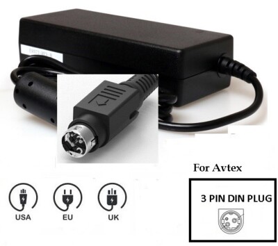 24V/12V Hauptnetzteil für AVTEX TV L219 DRS, 3-poliger Stecker, (alle 3+ve)