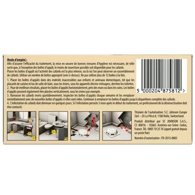 Baygon Pièges Anti-Cafards - Protection Cuisine 3 Mois - Sans Odeur - Lot De 6 Boîtes