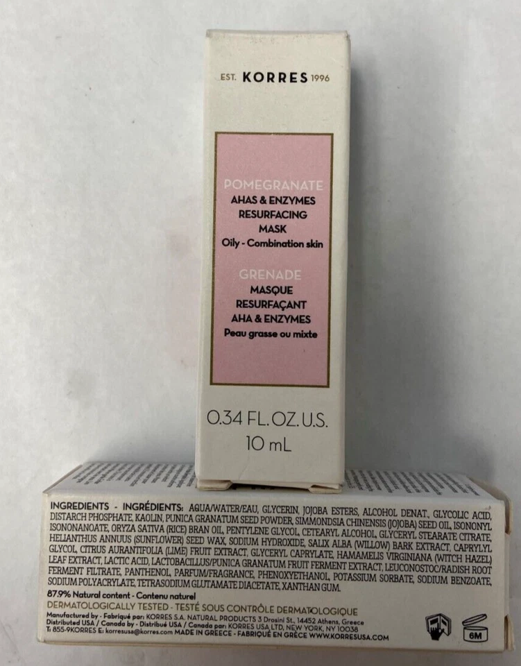 Korres Pomegranate AHAS & Enzymes Resurfacing Mask Travel Size *Twin Pack* - Image 2 of 2