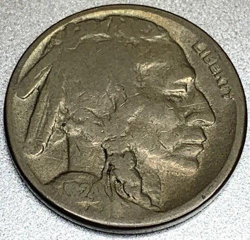 1924 S Buffalo Nickel Good 5 Cent US Coin - SR241
