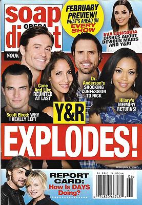 Soap Opera Digest Feb. 8 2016 Young & the Restless Hayley Erin James Reynolds