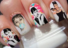 Adreu Hepbern Nail Art Stickers Transfers Decals Set of 22  - A1113