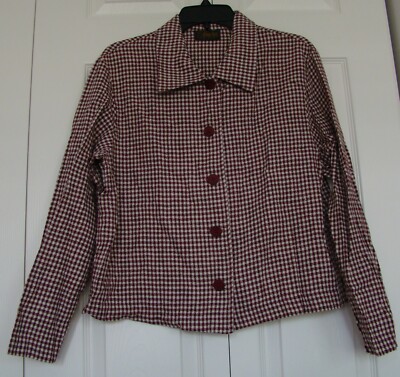 STRIKING CHECK BUTTON UP SHIRT / JACKET by DAVID PAUL NY, SZ L