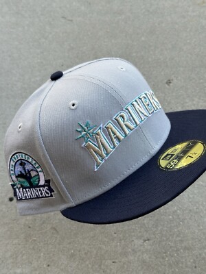 Seattle Mariners Script Two Tone Fitted Hat 7 1/4 Not Hat Club Myfitteds Topperz